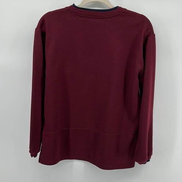 VTG Ladies Club Cozy Maroon Crewneck Penguin Ugly Christmas Sweatshirt Sz Med - Picture 6 of 13